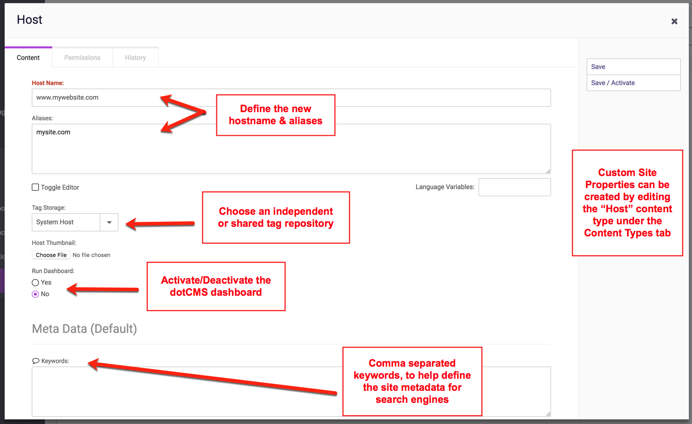 Editing Host Properties